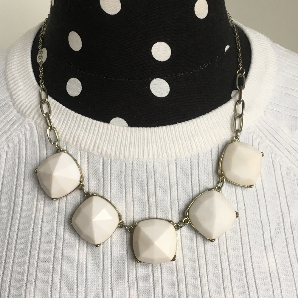 Francesca’s White Square Statement Necklace